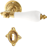Messing Türbeschlag patiniert rautenförmiges Design matt gold