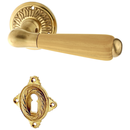 Zimmertürbeschlag aus Messing patiniert matt gold schlichtes Design
