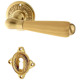 Zimmertürbeschlag aus Messing patiniert matt gold schlichtes Design