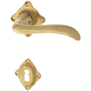 Türbeschlag aus Messing patiniert, matt gold, rautenförmiges Design