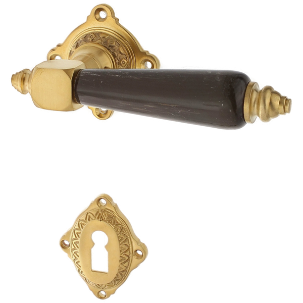 Türbeschlag aus Messing patiniert, matt gold, schlichtes Design