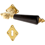 Zimmertürbeschlag Jugendstil patiniert | ergonomische Form in matt gold