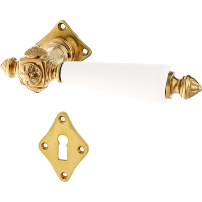 Türbeschlag Jugendstil aus Messing | schlanke Form, matt gold