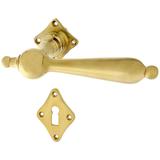 Türbeschlag matt gold aus Messing patiniert elegantes Design
