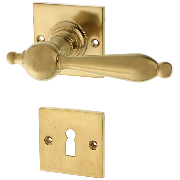 Messing Türbeschlag patiniert klassische Form matt gold