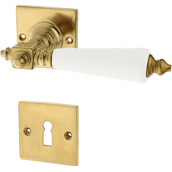 Türbeschlag aus Messing, Bauhaus Stil - schlichtes Design | matt gold