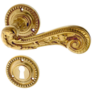 Zimmertürbeschlag aus Messing patiniert matt gold elegantes Design