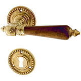 Zimmertürbeschlag aus Messing patiniert matt gold klassische Form