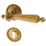 Zimmertürbeschlag aus Messing - Jugendstil - markante Form | matt gold