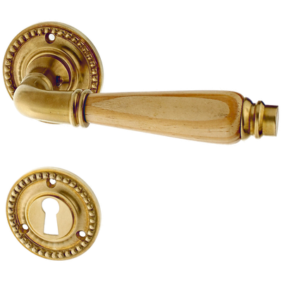 Türbeschlag matt gold aus Messing patiniert elegantes Design