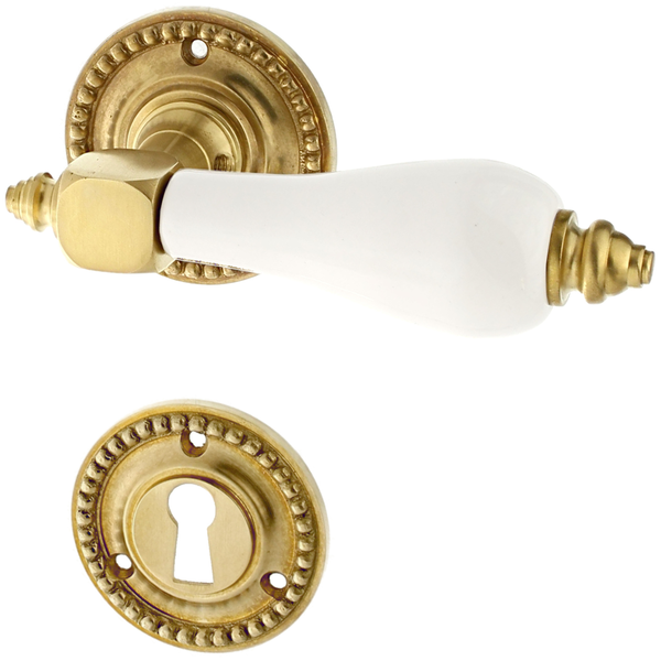 Gründerzeit Zimmertürbeschlag aus Messing - schlichtes Design