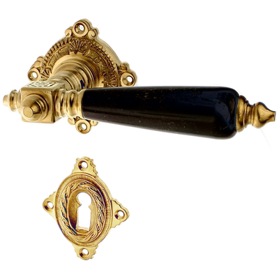 Zimmertürbeschlag aus Messing - Gründerzeit - elegantes Design