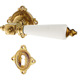 Türbeschlag Gründerzeit aus Messing | rautenförmiges Design, matt gold