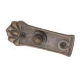 Jugendstil Klingel Messing antik dunkel patiniert | Klingelplatte mit Klingelknopf | Antik Klingel A9131