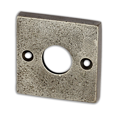 Drückerlochrosette aus Gusseisen Bauhaus-Stil markante Form grau