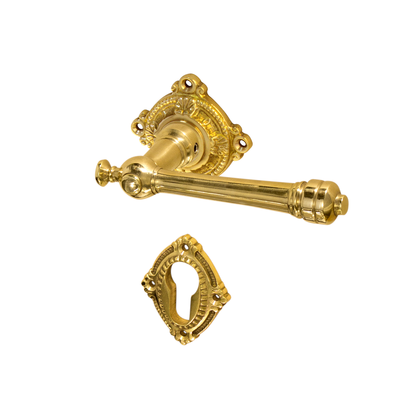 Innentür-Garnitur mit Rosetten Modell "Bad Homburg" Messing poliert PZ Modell "Bad Homburg"