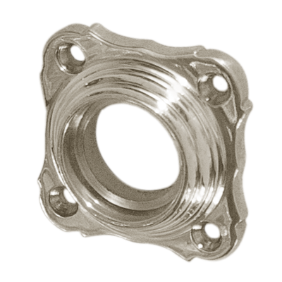 Glänzend vernickelte silberne Rosette für Jugendstil Türklinke