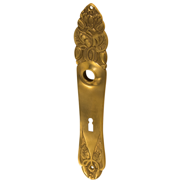 Langschild aus patiniertem Messing mit floralem Motiv, P1091BB72