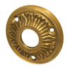 Türdrückerrosette mit Blumenmuster, Messing Patina, Jugendstil