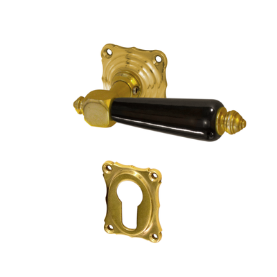 Rosetten-Garnitur - Jugendstil - Modell "Lemgo" - Messing poliert PZ Modell "Lemgo"