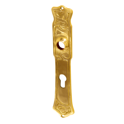 Poliertes Messing Langschild im Jugendstil, klassisch, antik