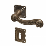 Poignée double de porte intérieure en laiton antique - Style Art Nouveau
