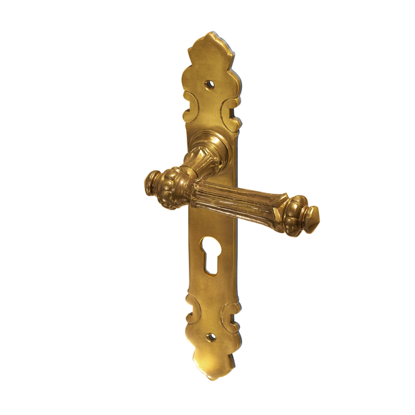 Türgarnitur antik - Gründerzeit - Türschild und Türdrücker - PZ Modell "Ludwigsburg" 