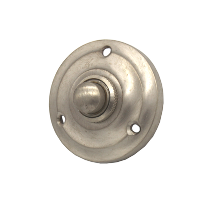 Jugendstil Klingel Nickel matt gebürstet  | Klingelplatte mit Klingelknopf| Antik Klingel NM9241