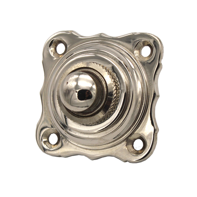 Jugendstil Klingel hochglanz vernickelt | Klingelplatte mit Klingelknopf| Antik Klingel N9321