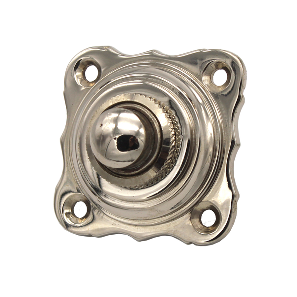 Jugendstil Klingel hochglanz vernickelt | Klingelplatte mit Klingelknopf| Antik Klingel N9321