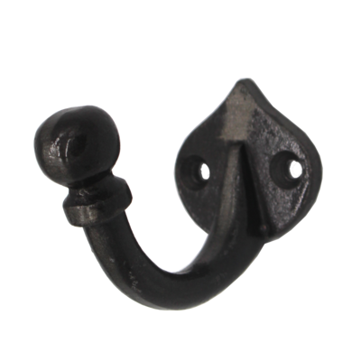 Wandhaken Lindenblatt| Mantelhaken, Garderobenhaken, Badhaken | Gusseisen schwarz | IRB7824 | Ventano