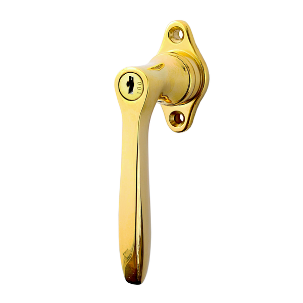 Jugendstil Abschließbare Vollolive aus Messing außergewöhnliche Form gold