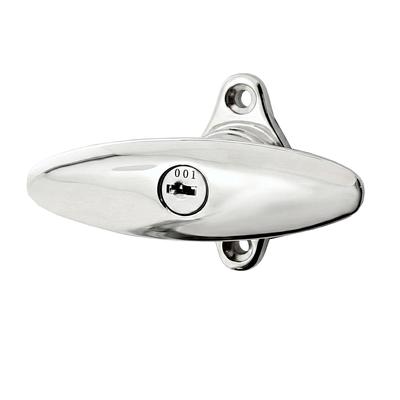 Abschließbare Vollolive aus Messing vernickelt, hochglanz poliert silber ergonomische Form