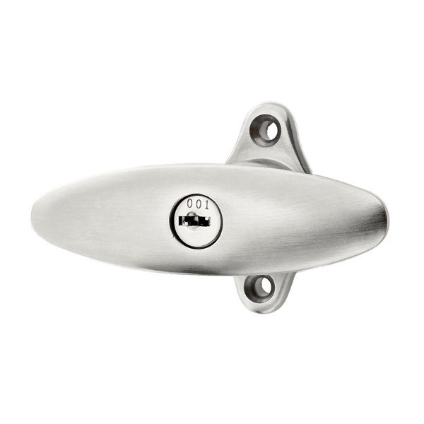 Jugendstil Abschließbare Vollolive aus Messing geometrische Form silber matt