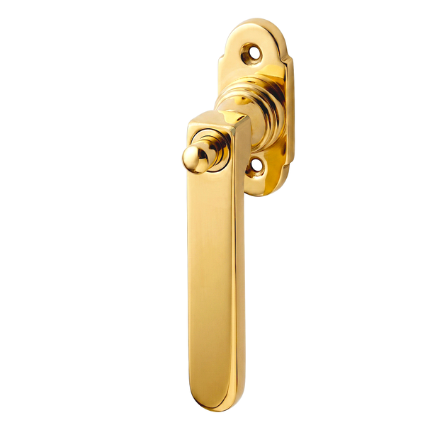 Halbolive mit Druckknopf Messing poliert Modell "Schmalenberg L - B"