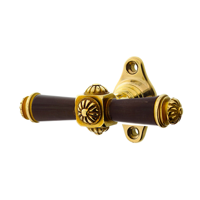 Messing Fensterbeschlag poliert verziertes Muster gold