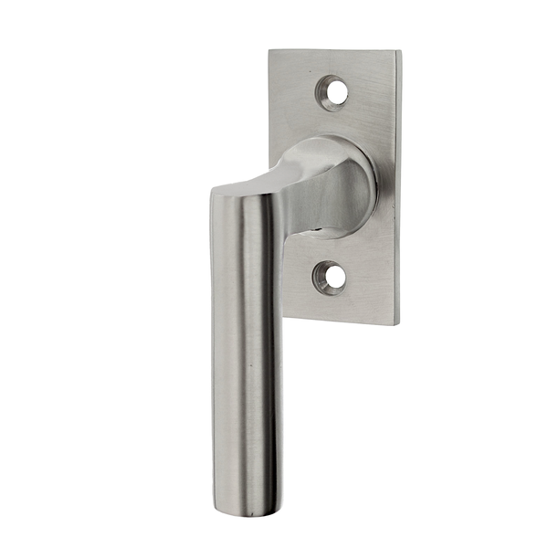 Moderner Fenstergriff, Halbolive Messing vernickelt matt gebürstet- Modell "Fürstenwalde NM" 