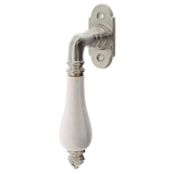 Halbolive Jugendstil vernickelt, matt gebürstet klassische Form in silber matt