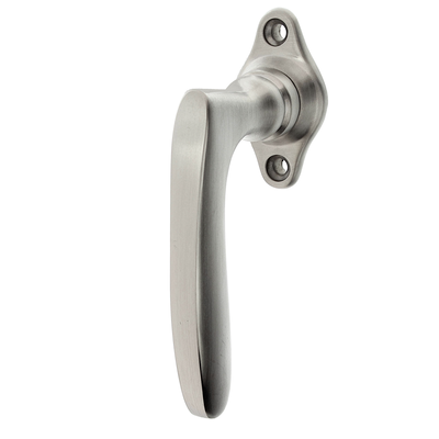 Art Déco Fenstergriff | Fensterolive modern | Messing, Nickel glänzend | Modell 
