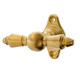 Historismus Griffolive aus patiniert Messing, passend zu alten Fenstern                