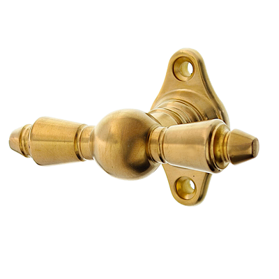 Fensterolive - Modell "Solingen P klein " - Messing patiniert           Historismus Griffolive aus patiniert Messing, passend zu alten Fenstern