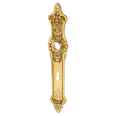 Patiniertes-Messinglangschild-mit-Buntbart-Schloss-P1111BB72-für-antike-Türgriffe