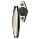Bauhaus Fenstergriff | Halbolive antik | Messing, vernickelt und poliert | Modell "Siemensstadt N" | Ventano | Silber
