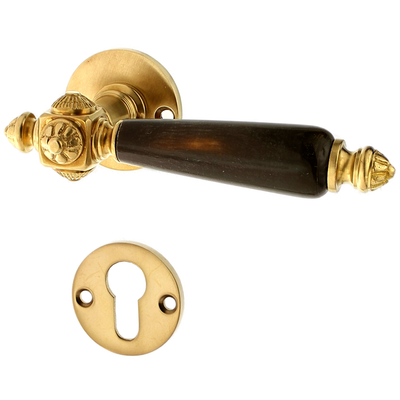 Wohnungstürbeschlag patiniert schlichtes Design in matt gold