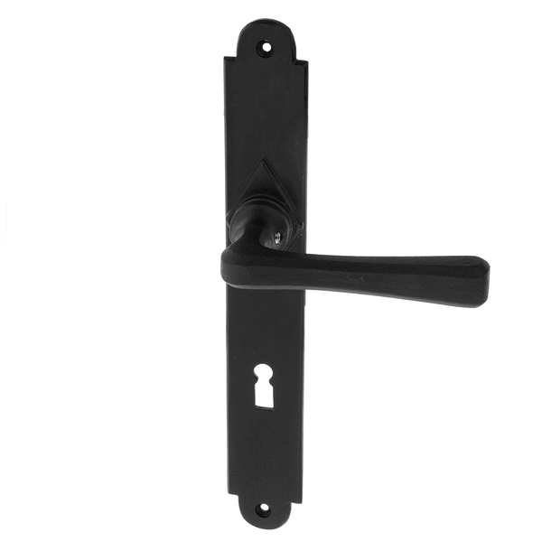 Drückergarnitur Türbeschlag antik | Gusseisen, schwarz | BB Modell "Biedenkopf IRB" | Ventano