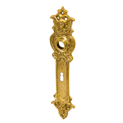 Messing Langschild poliert gold Jugendstil
