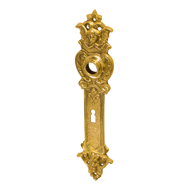 Messing Langschild poliert gold Jugendstil