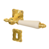 Türbeschlag Jugendstil antik | Messing poliert | BB Modell "Gifhorn B" | weiß | Ventano