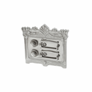 Jugendstil Klingelplatte Messing vernickelt, poliert | Klingel antik mit Platte und Klingelknopf | Klingel N9302