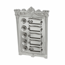 Jugendstil Klingelplatte Messing vernickelt, poliert | Klingel antik mit Platte und Klingelknopf | Klingel N9305